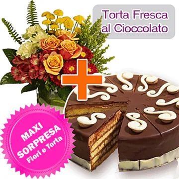 Chocolate Cake + Flowers (Classic Composition)