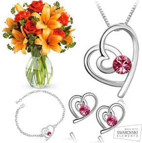 Swarovski Elements + Flowers Set (Classic Composition)