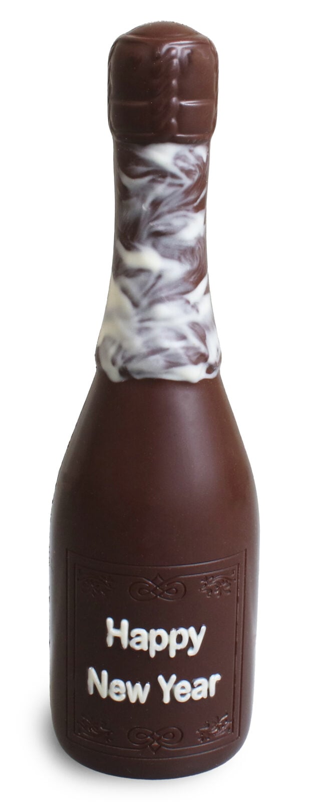 Chocolade Champagne fles voor Nieuwjaar pure Callebaut chocolade