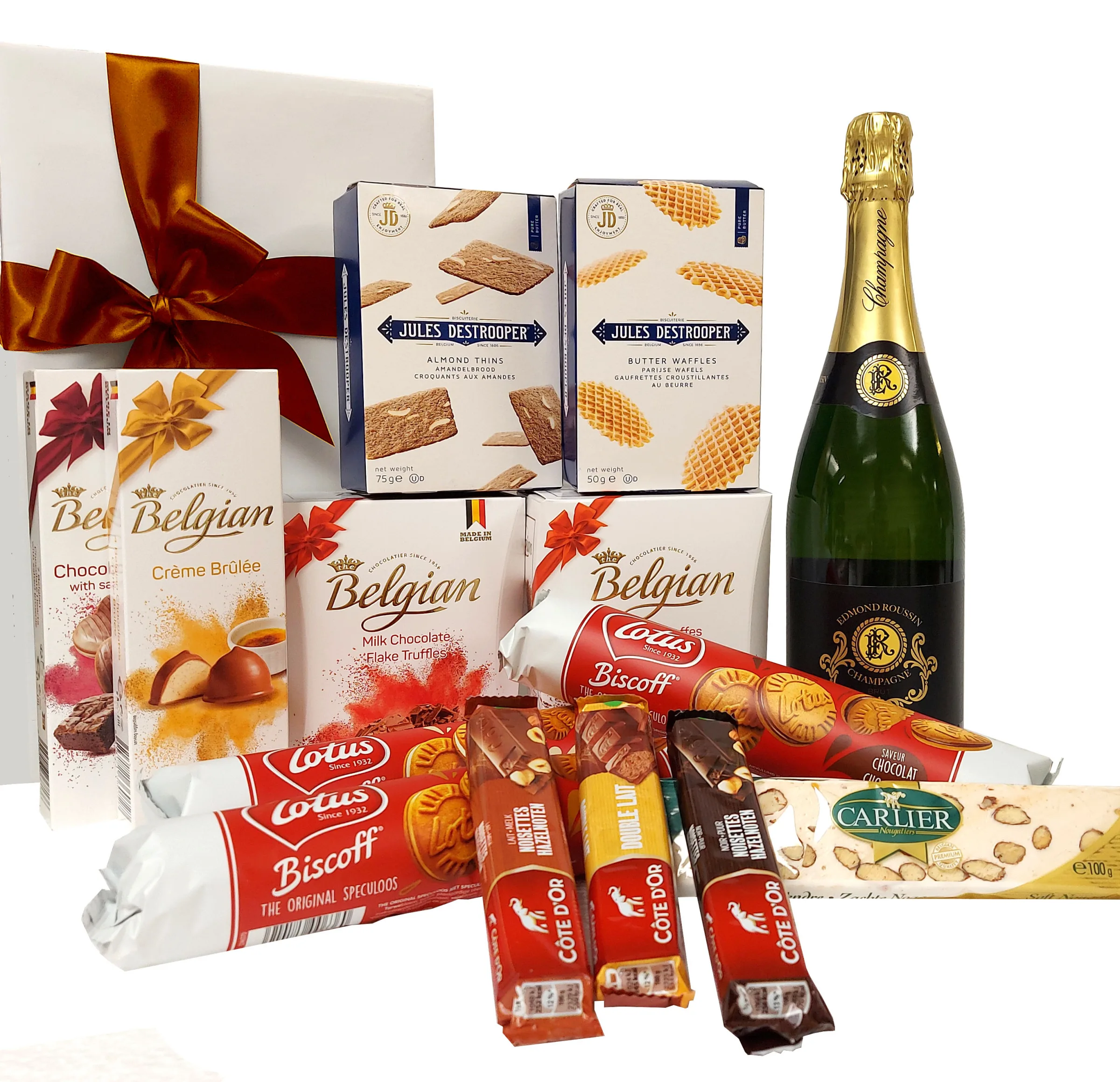 Belgian-French gift package with Premier Cru Champagne