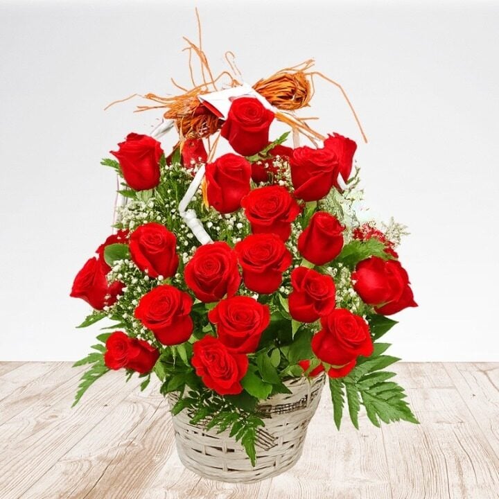 Basket of 25 Roses