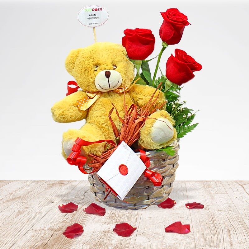 rose trio and plushtoy