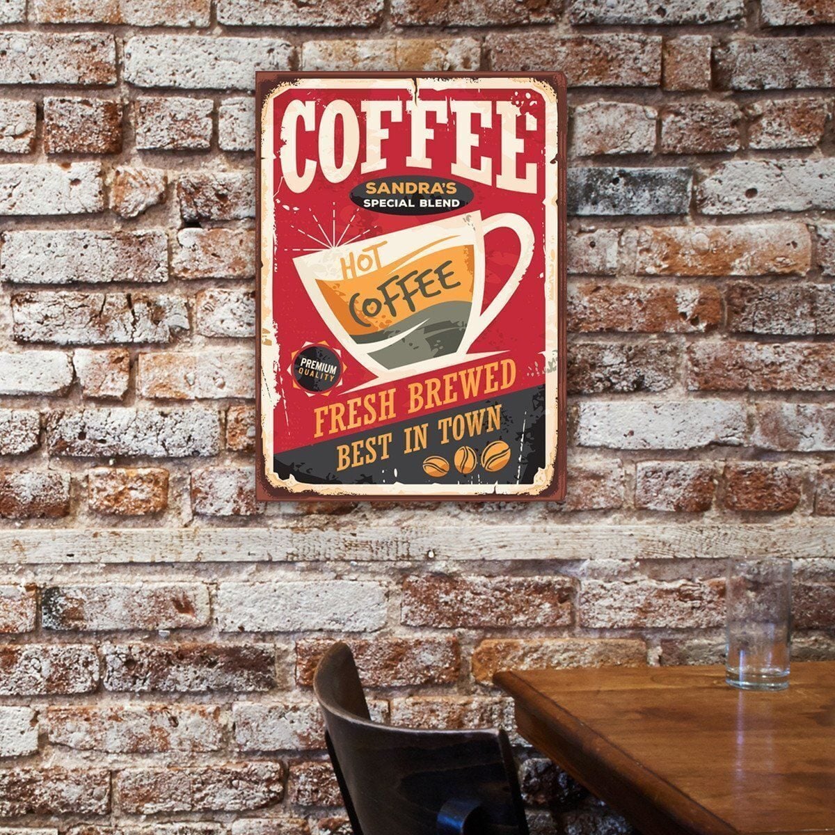 Personalized Vintage Coffee Sign Canvas Print