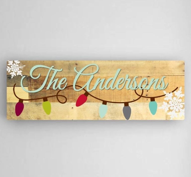 Personalized Snowflakes Canvas Sign