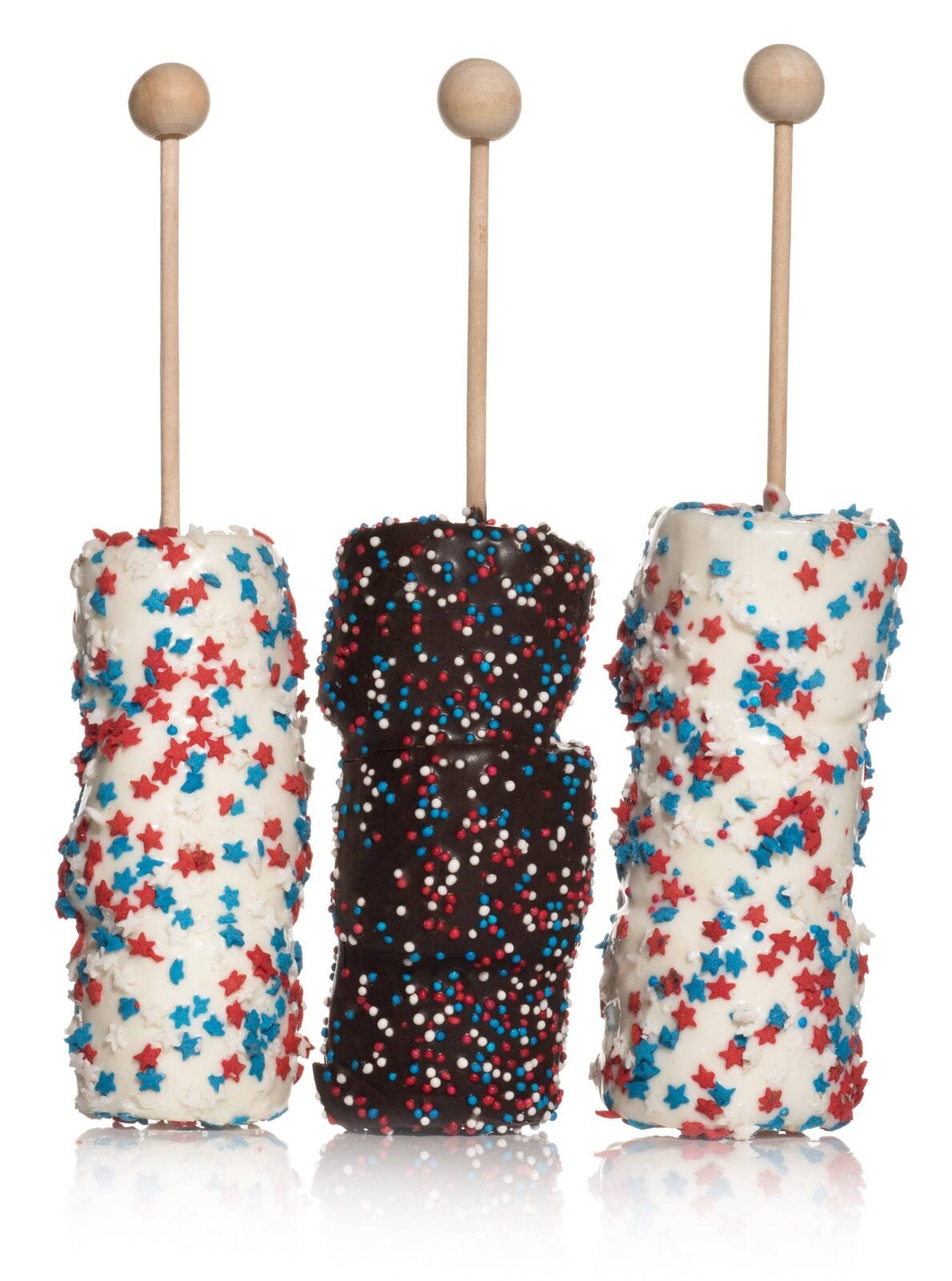 Patriotic Hand-Dipped Marshmallows Sticks