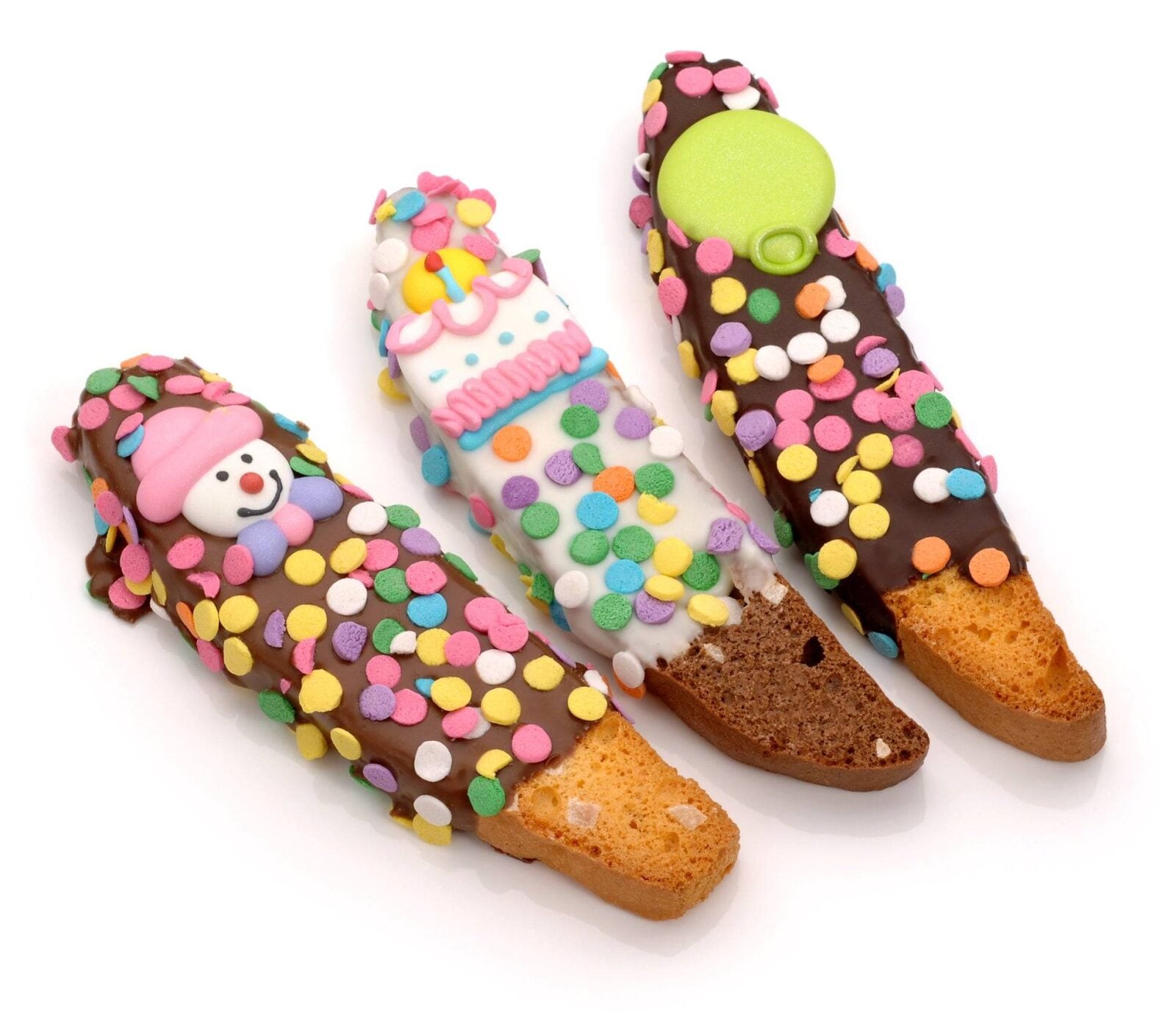 Birthday Chocolate Dipped & Decorated Biscotti