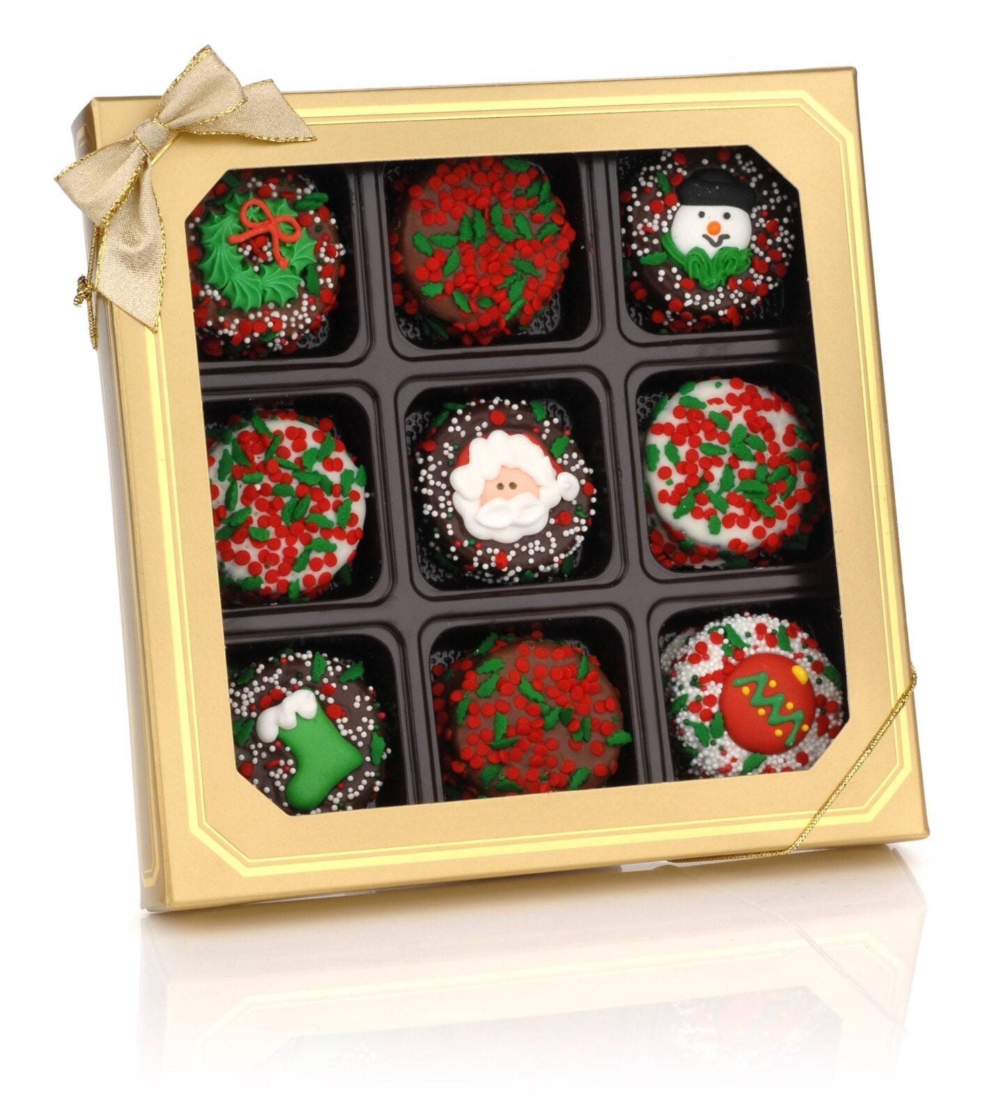 Christmas Gold Box of 9 Sandwich Cookies