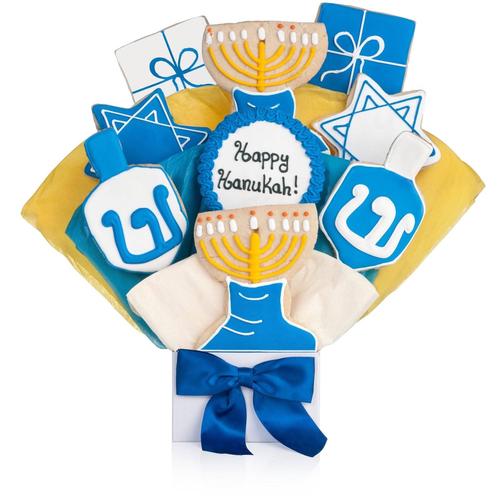 Happy Hanukkah Cookie Bouquet (5 Cookie Count)