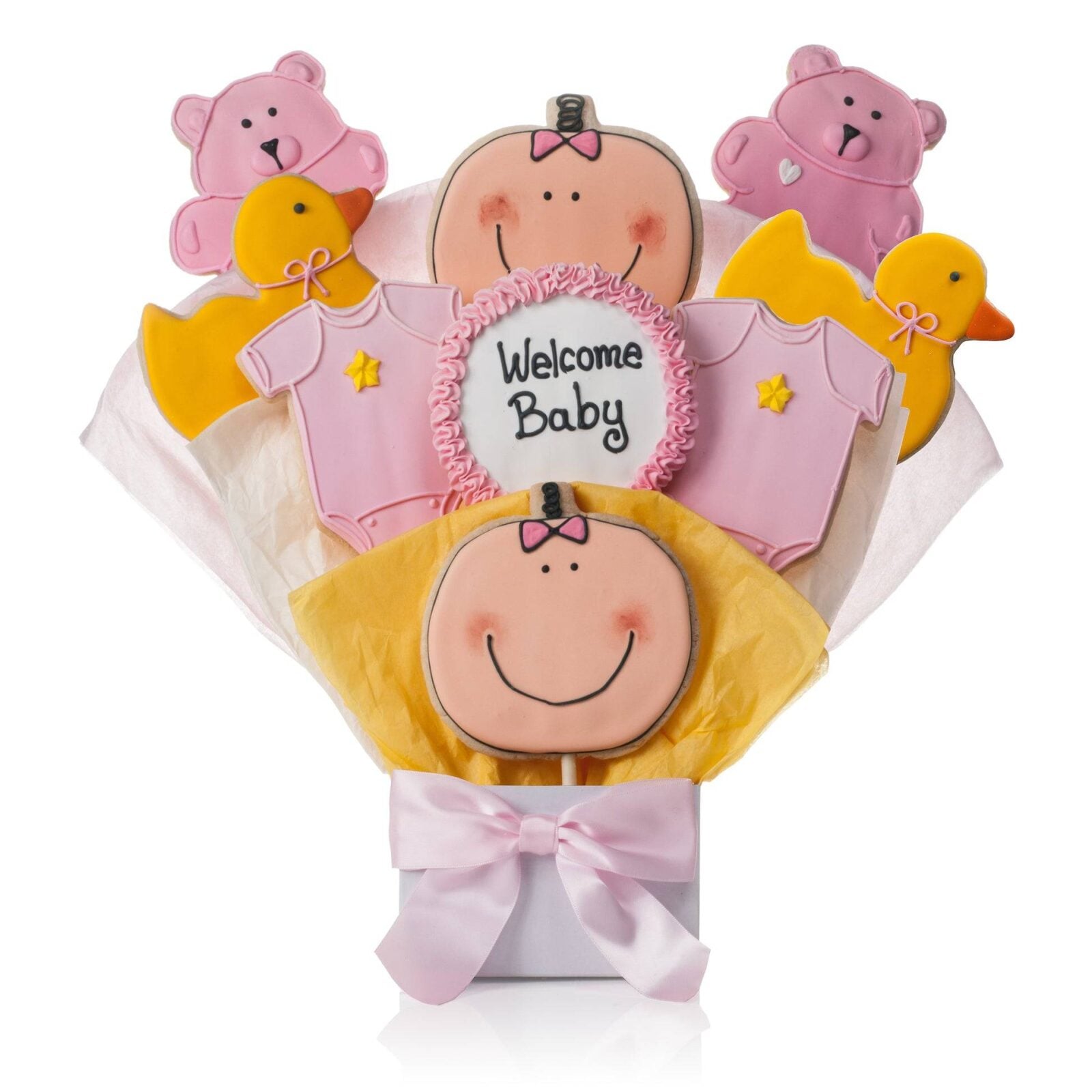 It's A Girl! Cookie Bouquet (5 Cookie Count)