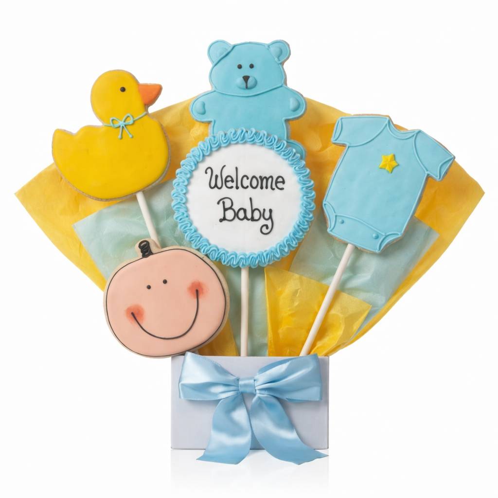 It's A Boy! Cookie Bouquet (5 Cookie Count)