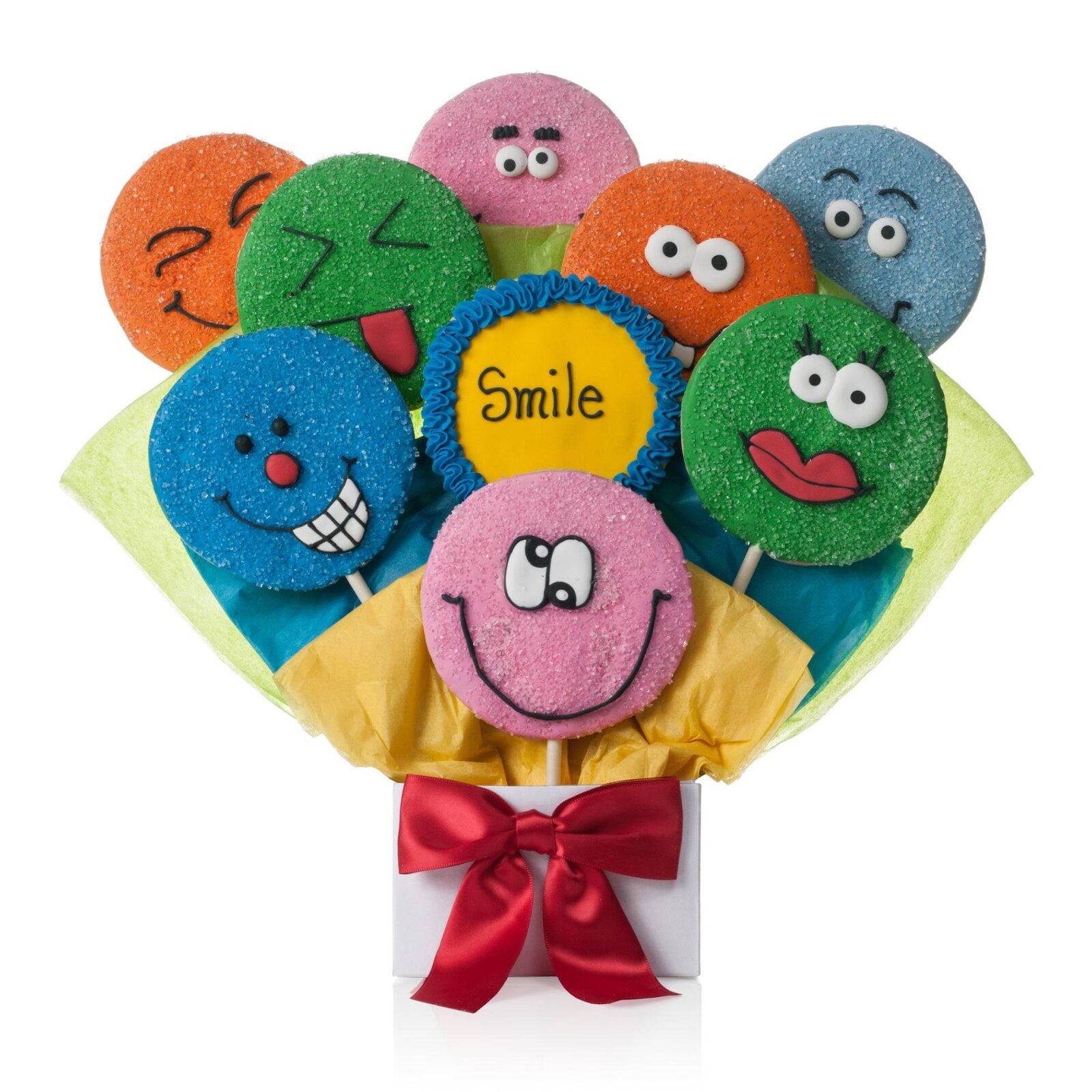 Wacky Faces Cookie Bouquet (5 Cookie Count)