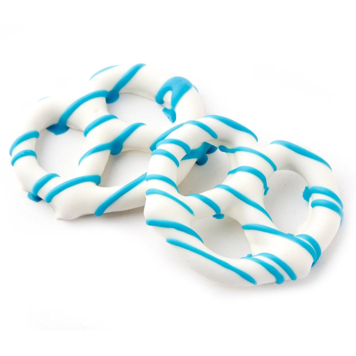 Chocolate Covered Pretzels with Blue Drizzle - 96 Count