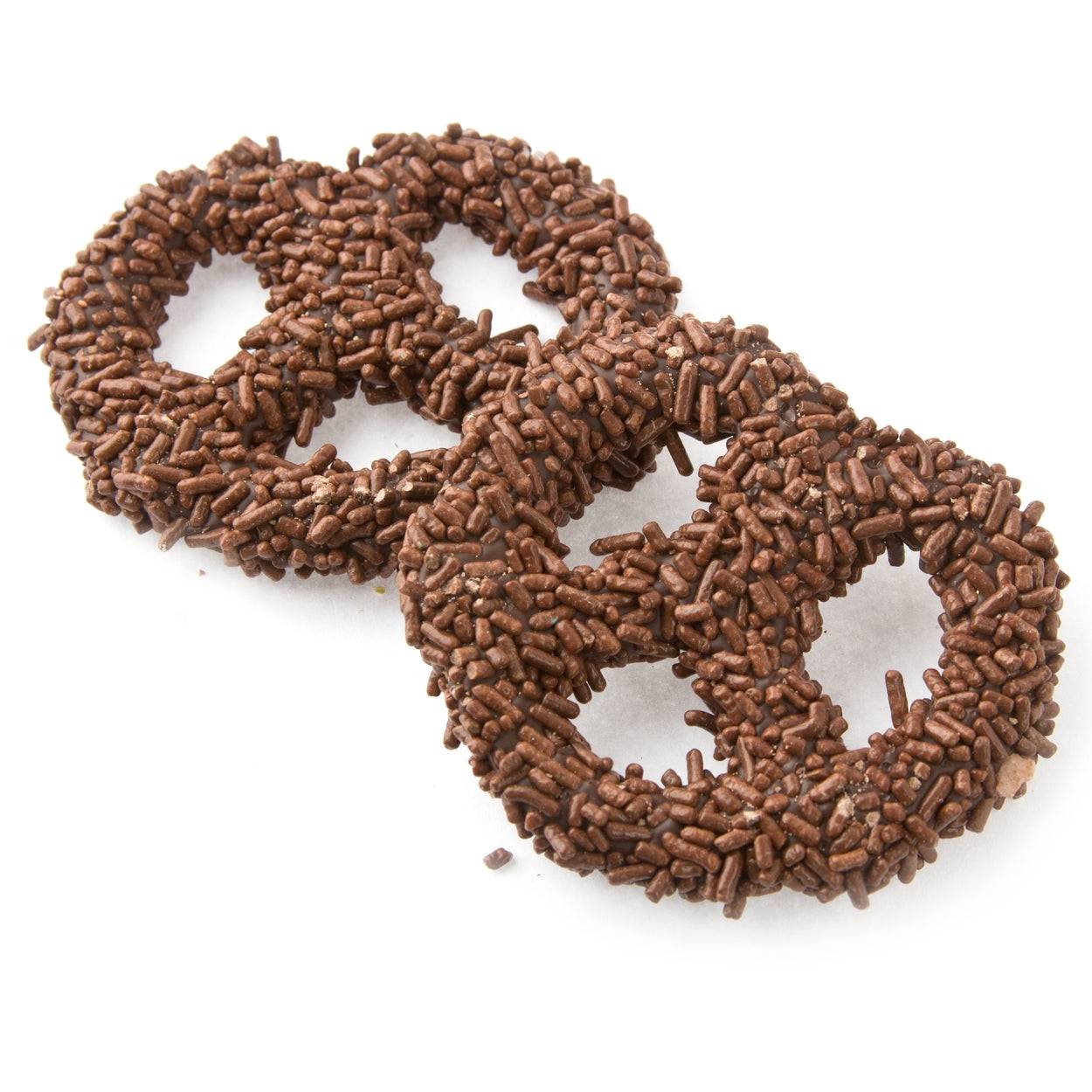 Chocolate Covered Pretzels with Chocolate Sprinkles - 96 Count