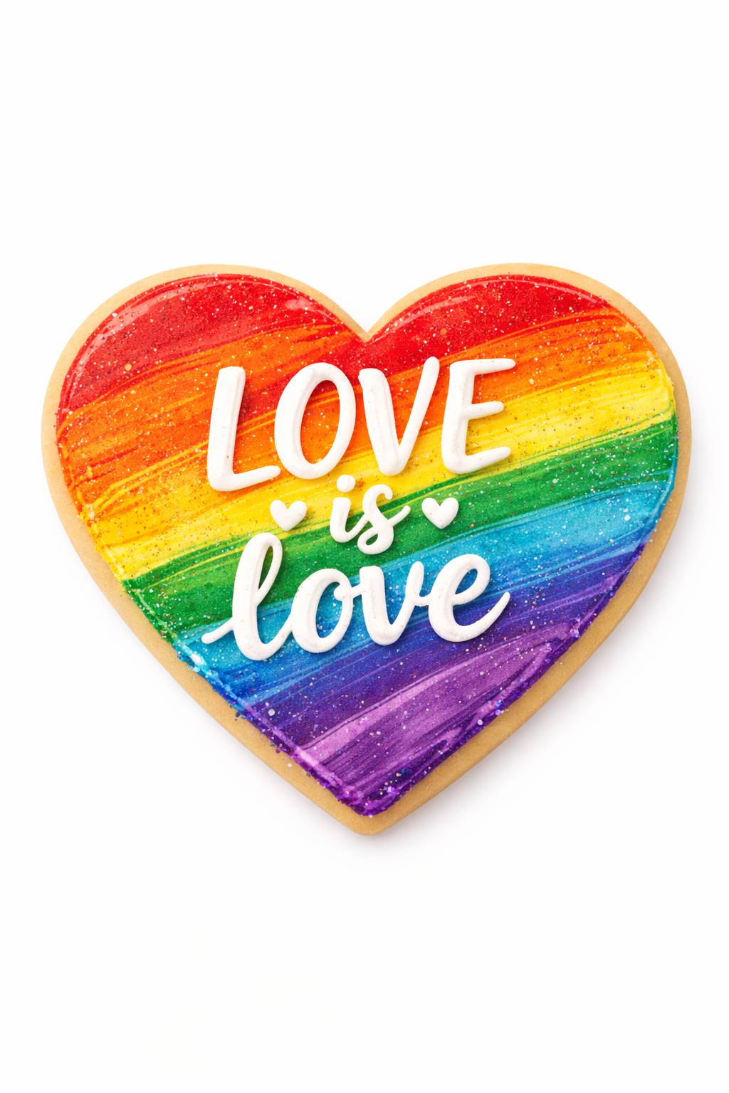 Pride Month "Love is Love" Heart Cookie - Handcrafted Sugar Cookie
