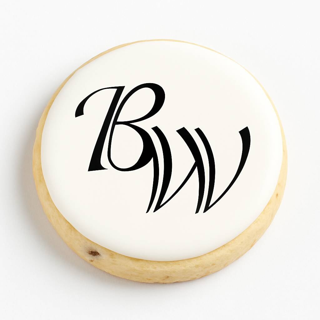 Printed Iced Round Chocolate Chip Shortbread Cookie- Single (2 Inch)
