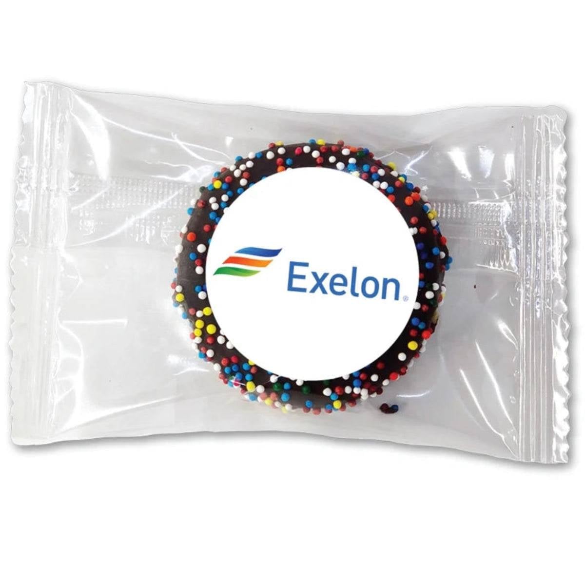 Gourmet Hand Dipped Sandwich Cookie with Sprinkles - Custom 1.5 Round Label