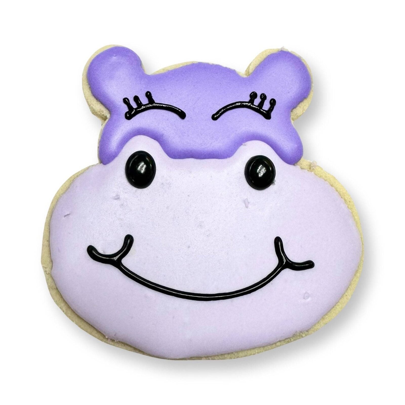 Purple Hippo Face Sugar Cookie- Single