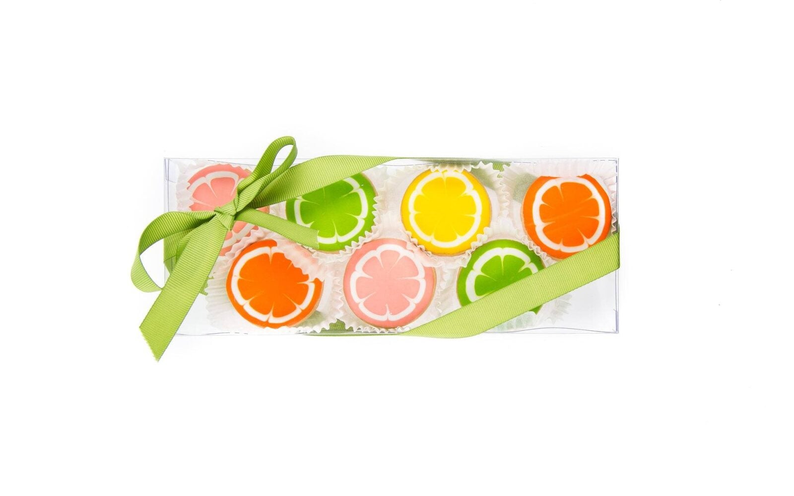 Citrus Mini Iced Sugar Cookies -Clear Gift Box of 10