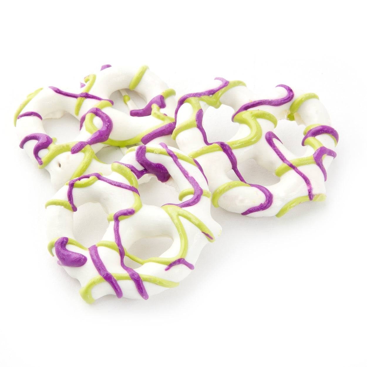Chocolate Covered Pretzels Mardi Gras- 96 Count