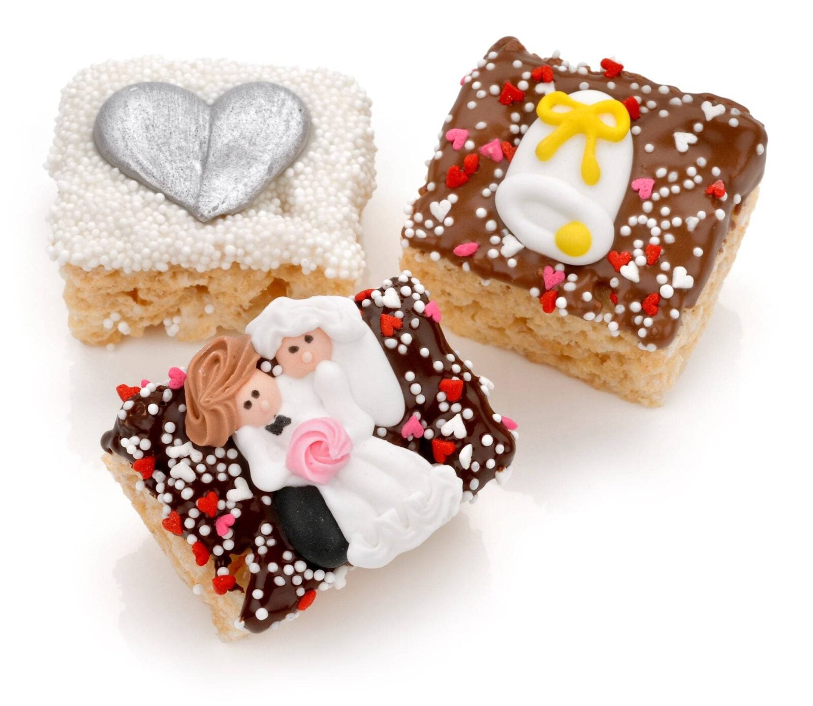 Wedding Chocolate Hand Dipped Mini Rice Treat- Single