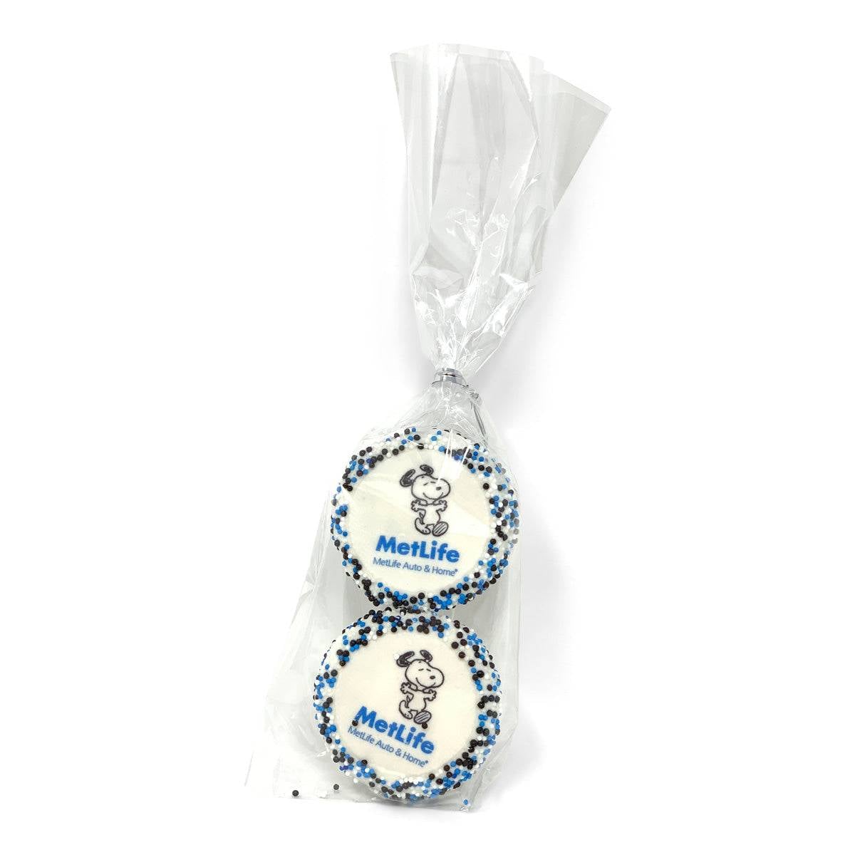 Logo Hand Dipped & Decorated Sandwich Cookie - Cello Bag of 2