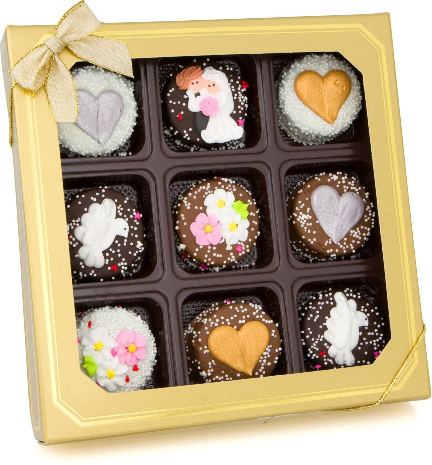 Wedding Gold Box of 9 Sandwich Cookies