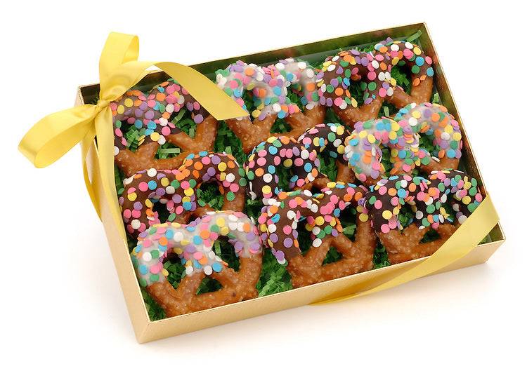 Chocolate Confetti Pretzel Twists, Box of 9