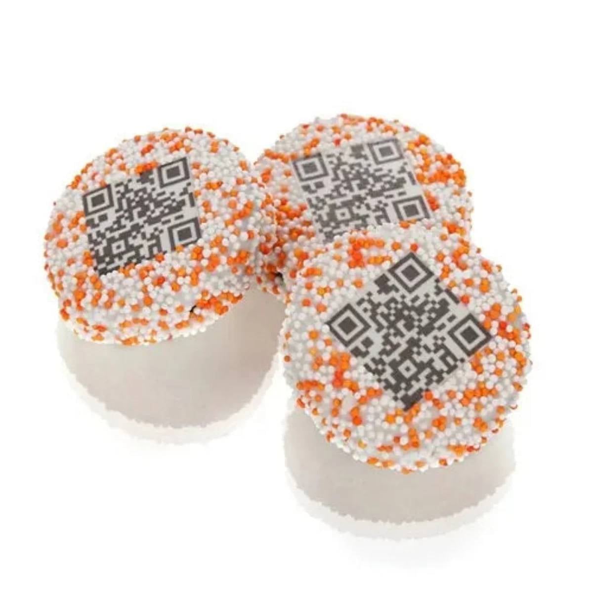 QR Hand Dipped Sandwich Cookie with Sprinkles - Single