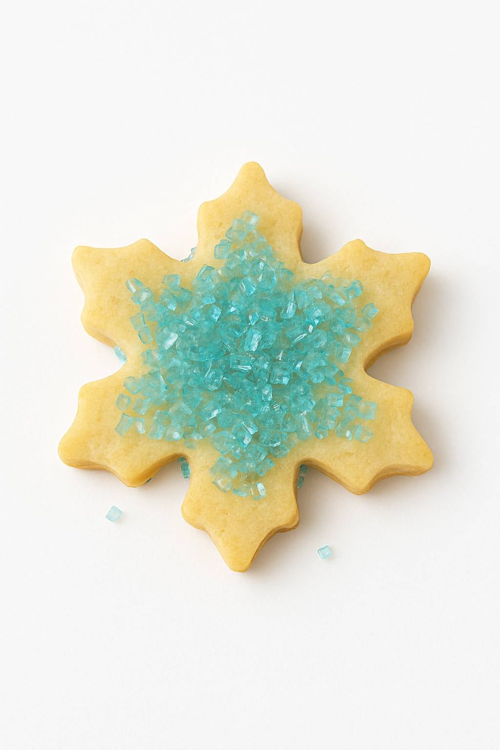 2 Inch Sugar Snowflake Cookie- Blue Sugar Crystals