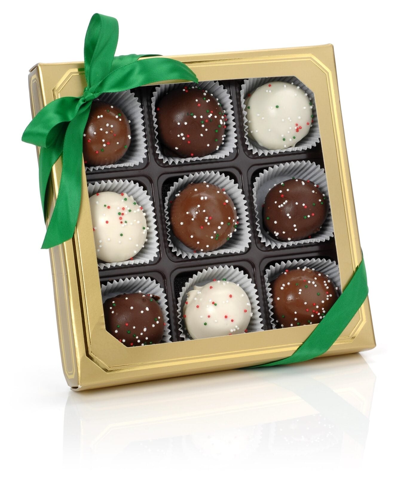 Holiday Belgian Truffle Cake Bons- Gold Gift Box