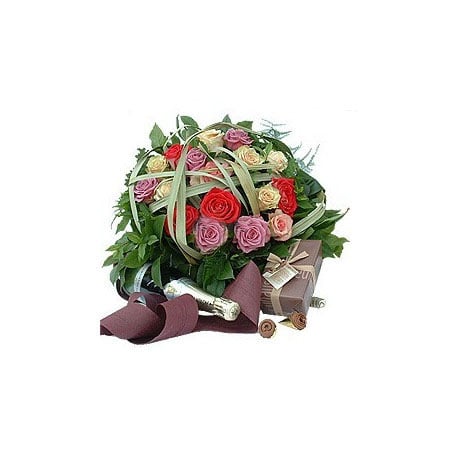 Roses, chocolates and sparkling wine