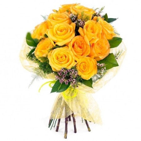 Bouquet of 13 sunny roses