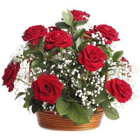 Basket - Sparkling roses