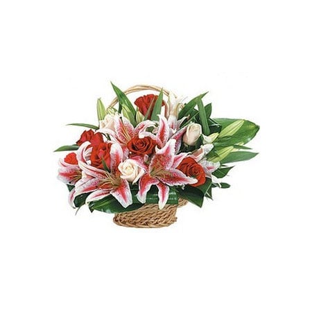 Flowers Basket "Lilies and Tenderness"