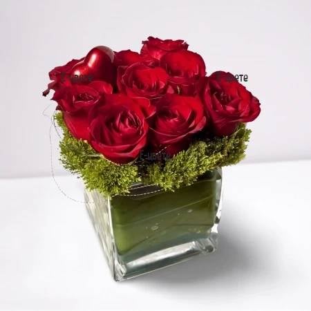 Arrangement with roses - With love