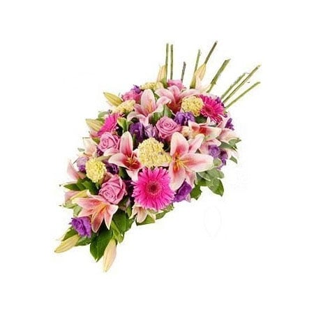 Funeral arrangement of various flowers