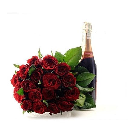 Luxury Gift - a Set of Roses and Champagne