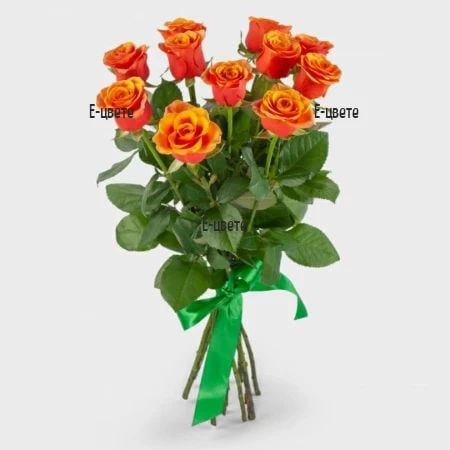 11 orange roses
