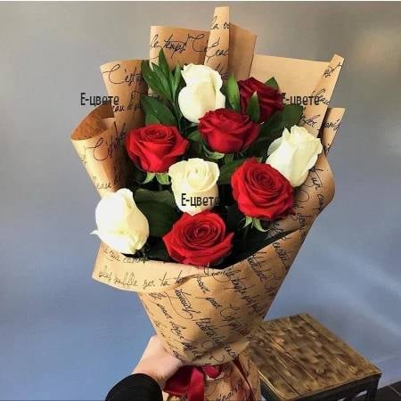 A bouquet of 9 roses