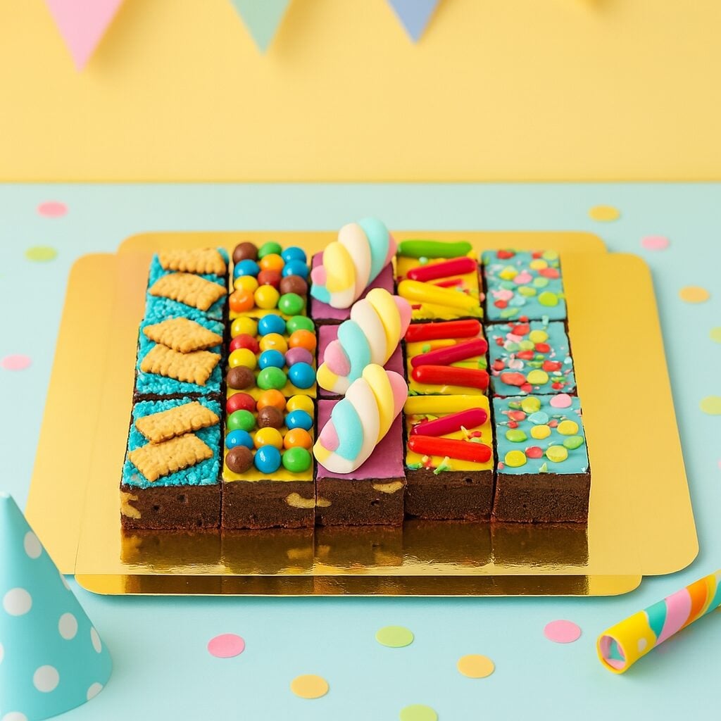 Brownies with colorful decoration mix (15 pcs)