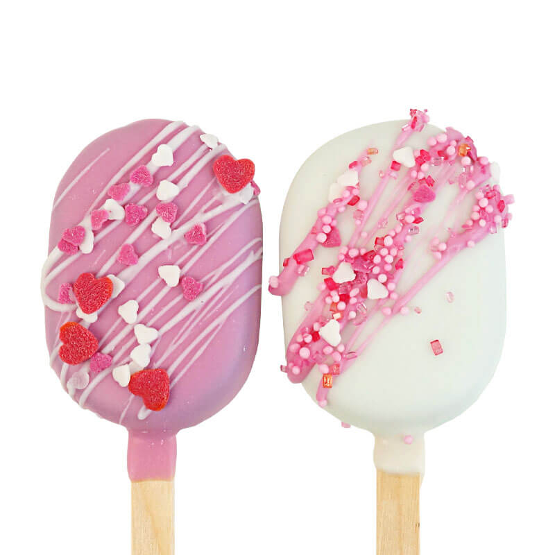Love Cake Popsicle with heart sprinkles (10 pieces)