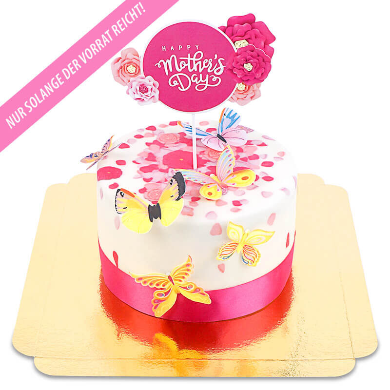 Deluxe Mother's Day cake with cake toppers (Small (18 cm (12 pieces)))