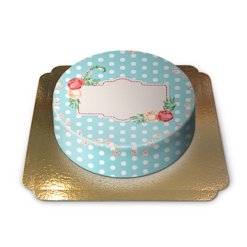 Pastel cake with flowers (Small((18 cm)6-8 pieces))