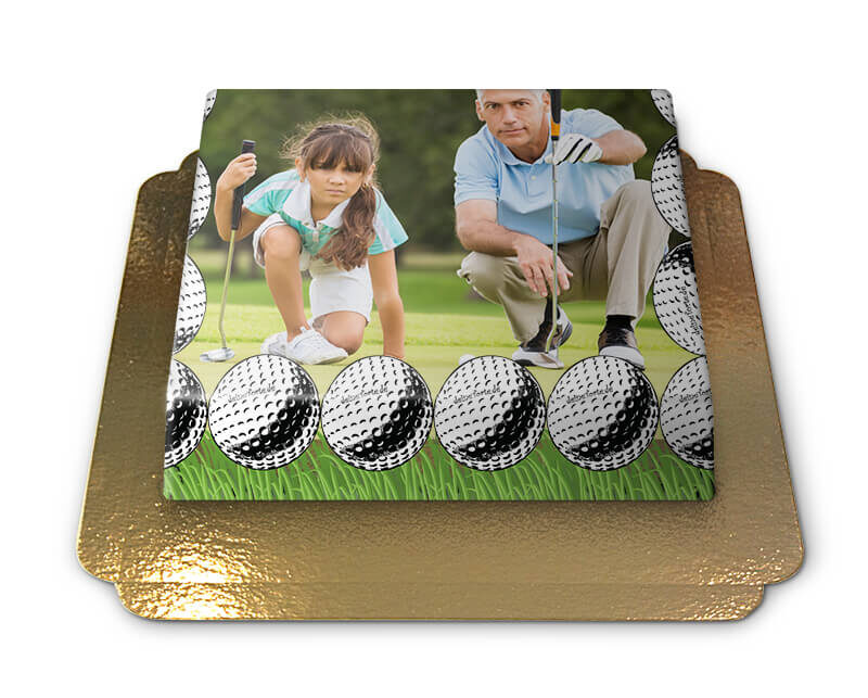 Photo cake with golf frame (Small (20cm X 14cm (6 Pieces)))