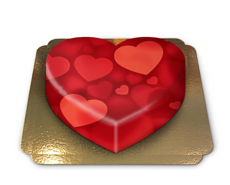 Heart cake in heart shape (Medium((25×24 cm)15 pieces))