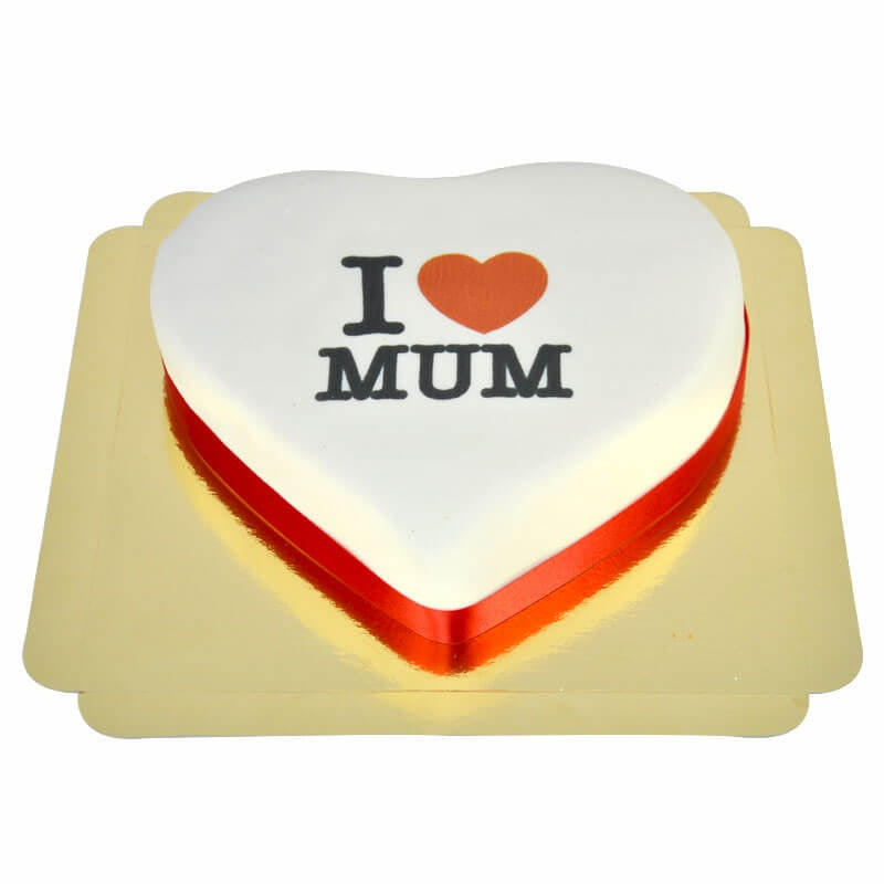 I Love Mum heart cake (Medium((25×24 cm)15 pieces))