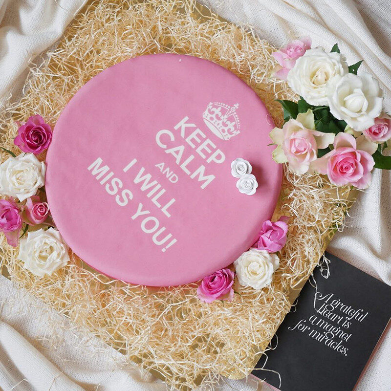 "Keep Calm And .." - Cake, Pink (Small)