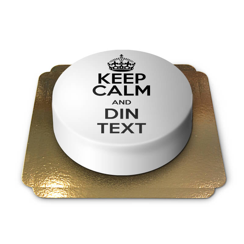 "Keep Calm and.."-Cake, white (Small (18cm (6 Pieces)))