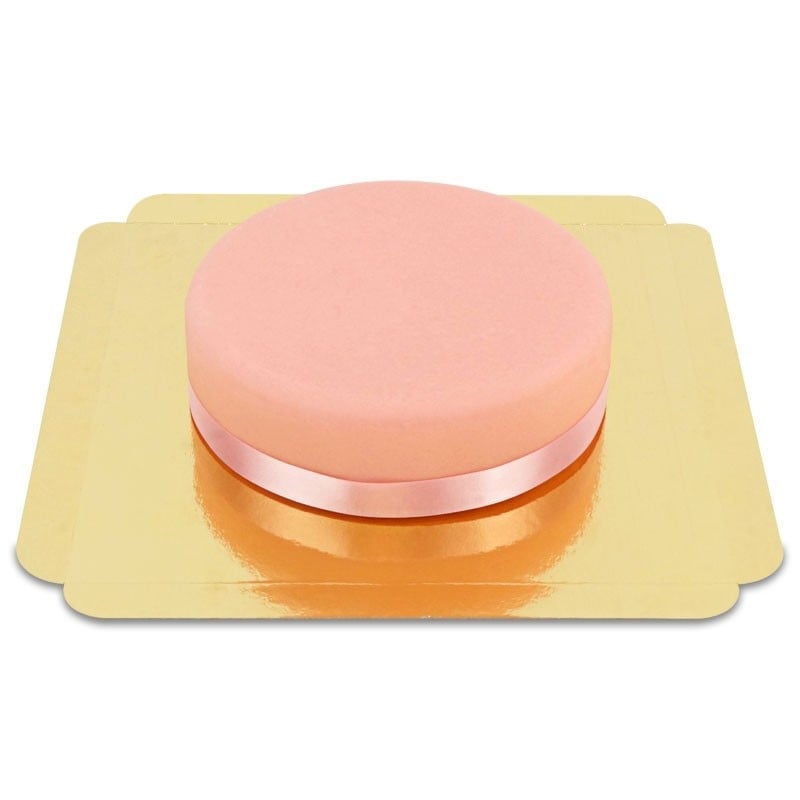 Pink cake with ribbon (Small((18 cm)6-8 pieces))