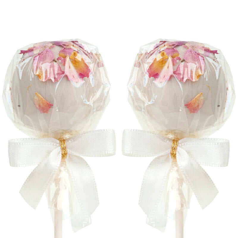 White Cake-Pops with Rose Decoration (12 pcs)
